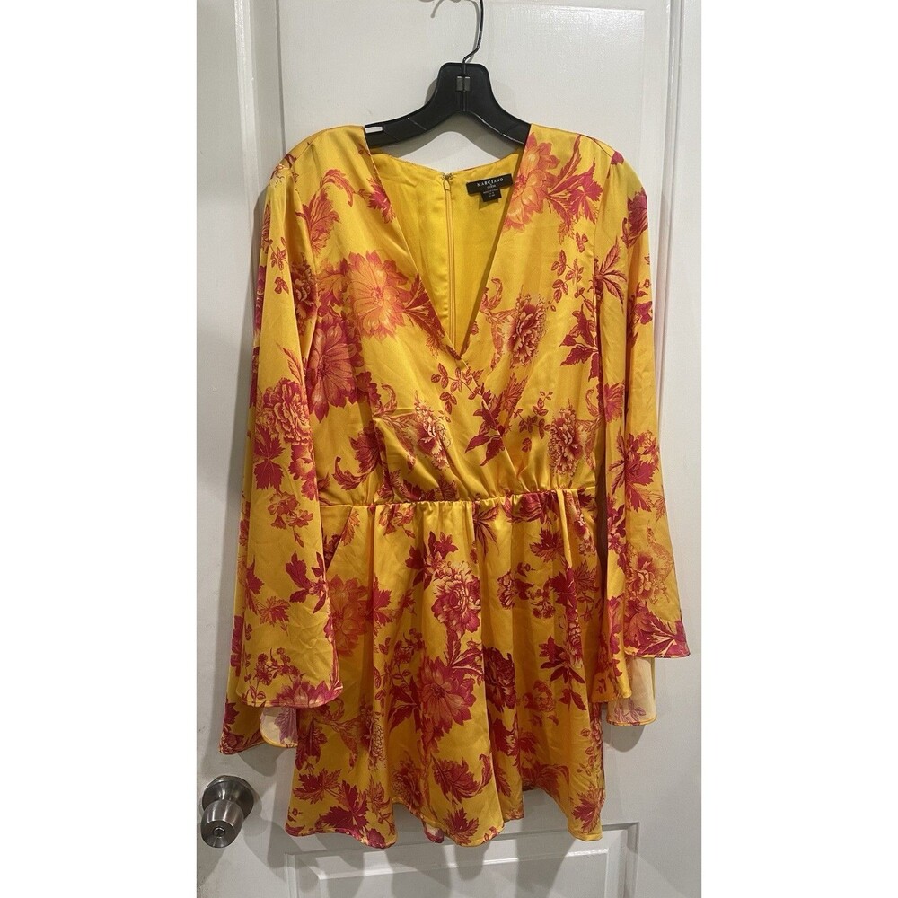 GUESS by Marciano – Emaya Romper in Eden Print Yellow & Red Floral Print Sz 4